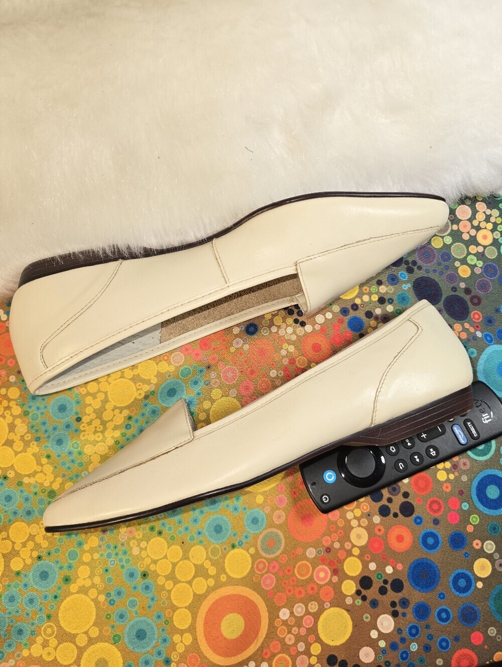 Treo Classic Women's Cream Leather Loafers - Picture 5 of 10